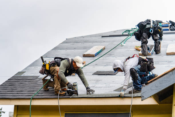 Professional Gutter Installation technician working in Patoka, IN